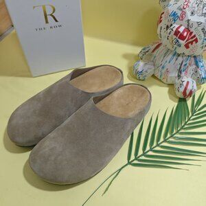 The Row Taupe Suede Loafers